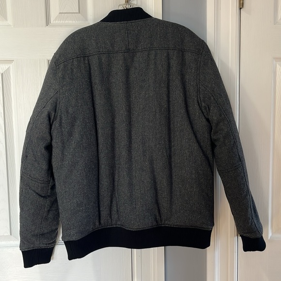 CALVIN KLEIN MENS GRAY TWEED BOMBER JACKET - Picture 6 of 9